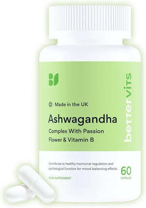 Bettervits Organic KSM-66 Ashwagandha 800mg Supplement 60 Capsules