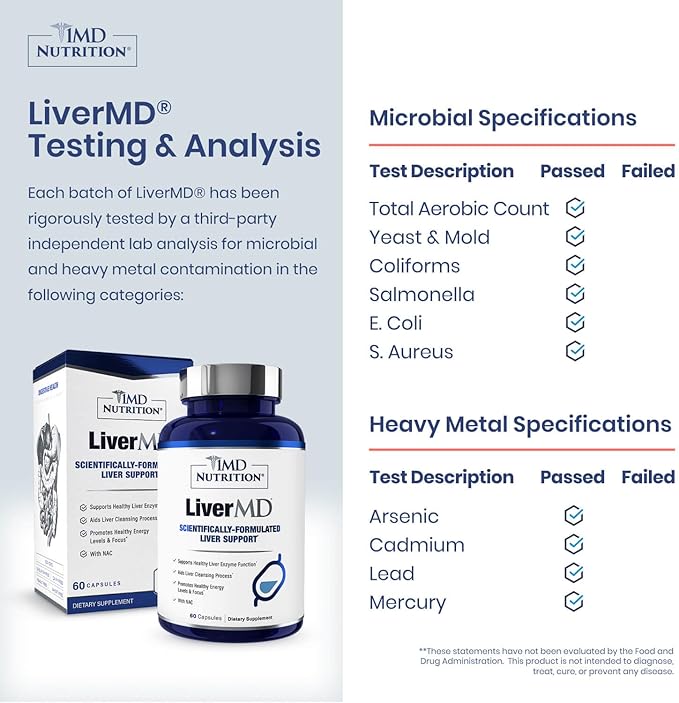 Advanced Detox Formula Liver Health Support Supplement 60 Capsules