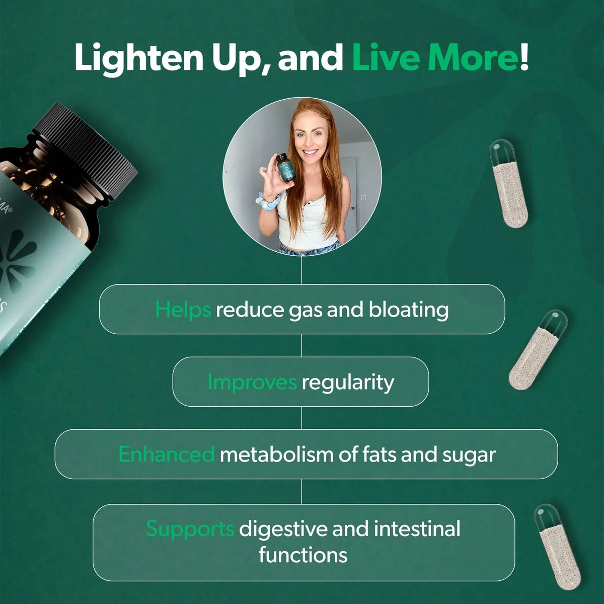 Bioma Probiotics for Digestive Health 3-in-1 Gut Health Formula 60 Capsules