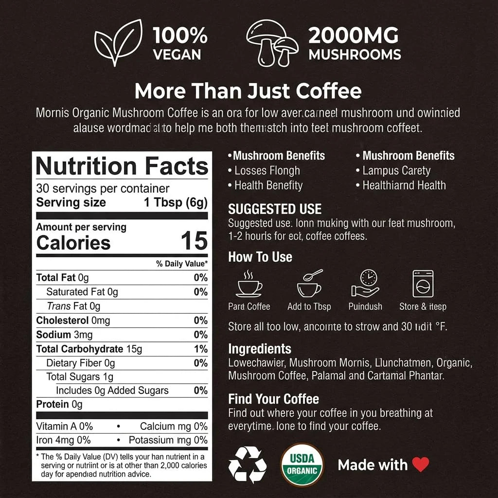Organic Mushroom Coffee 30 servings
