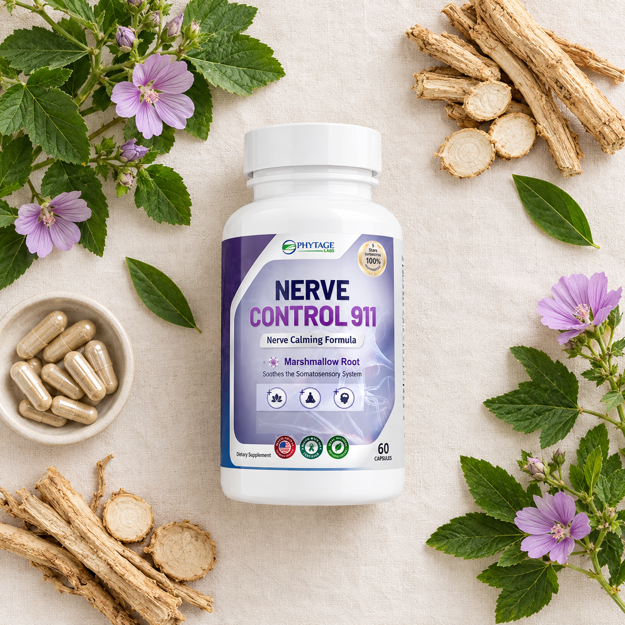 Nerve Control 911 - Natural Plant Based Nerve Health Supplement