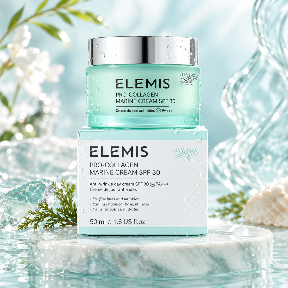 ELEMIS Pro-Collagen Marine Cream SPF 30, Lightweight Anti-Wrinkle Daily Facial Moisturizer