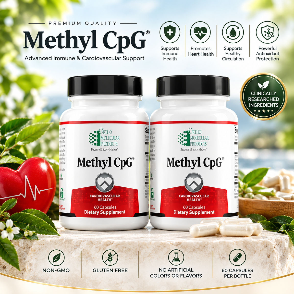 Methyl CPG Ortho Molecular Products Cardiovascular 60 Capsules