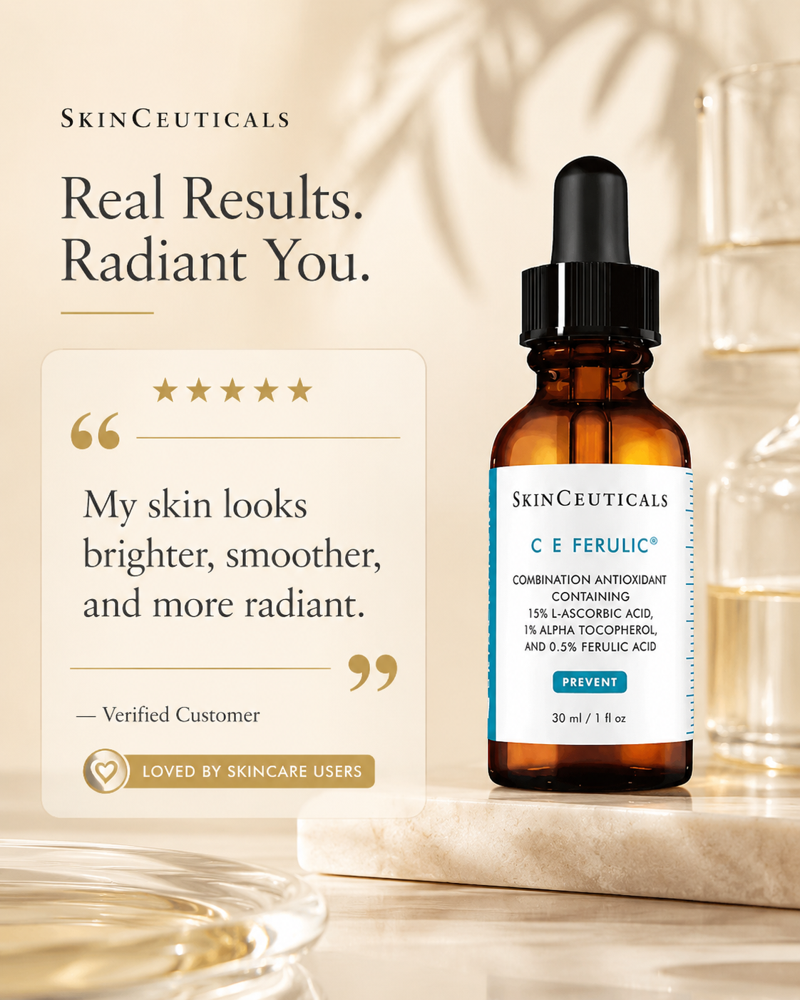 SkinCeuticals C E Ferulic – 1 fl oz Antioxidant Serum