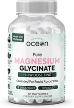 Magnesium Glycinate Low Dose Zinc Chelated Supplement 90 Capsules