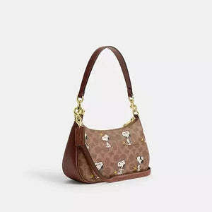 COACH CBJ88 Teri Shoulder Bag Signature Tan Brown