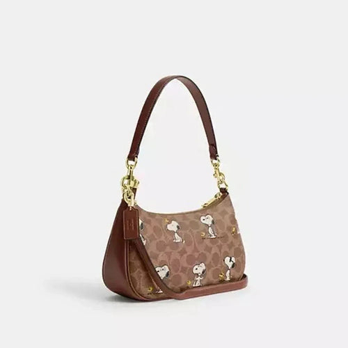COACH CBJ88 Teri Shoulder Bag Signature Tan Brown
