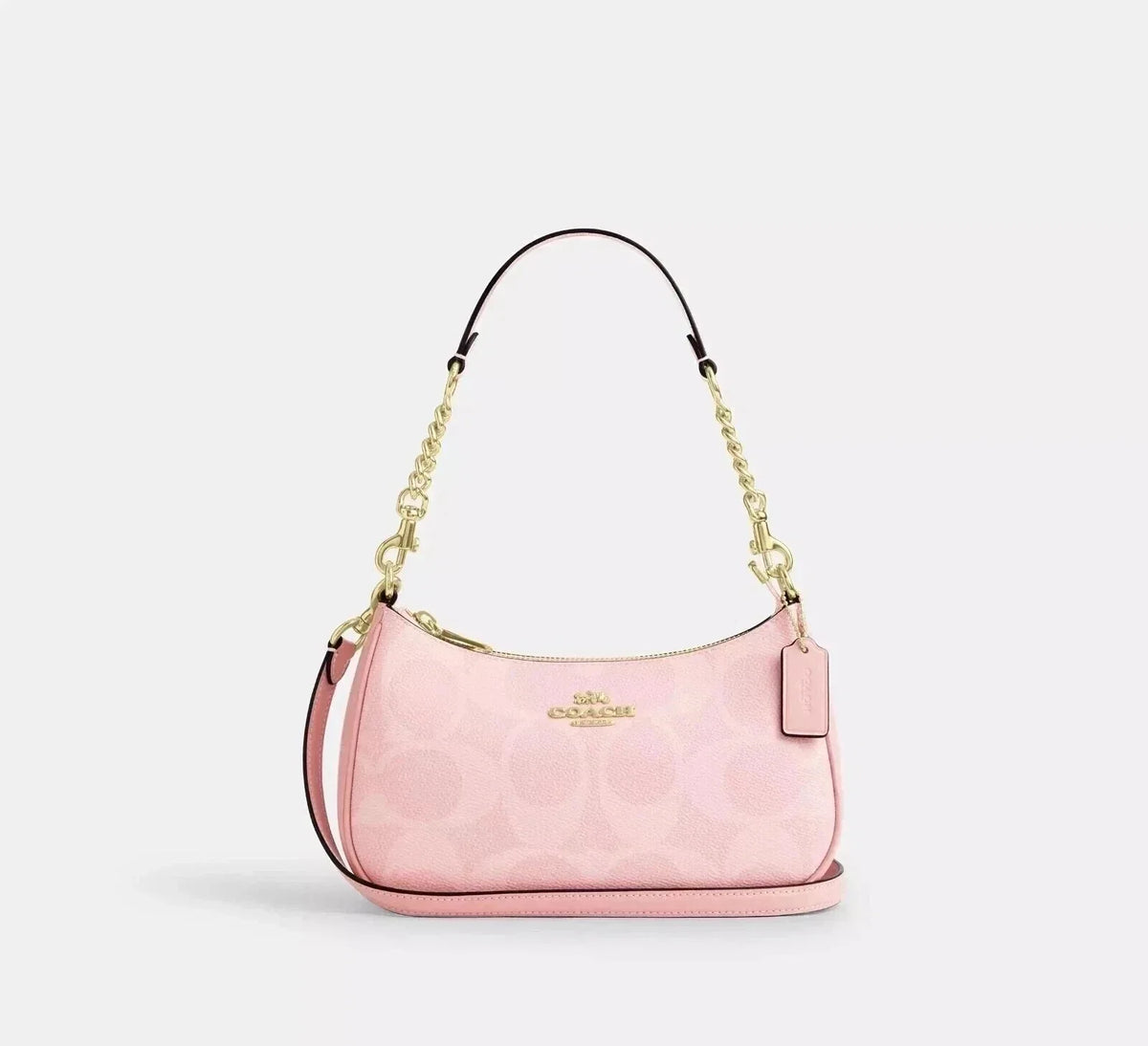 COACH Teri Shoulder Bag Signature Canvas Powder Pink
