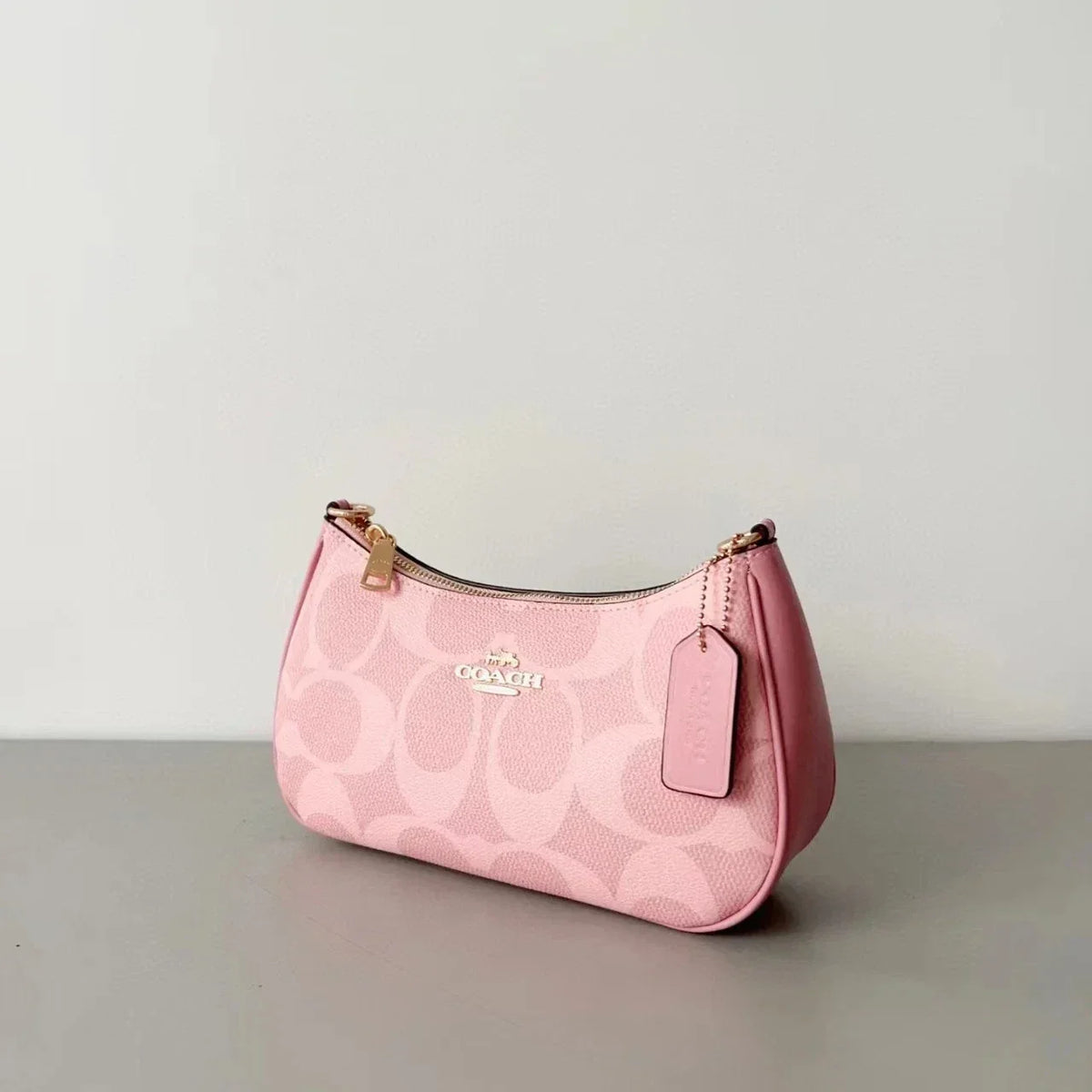 COACH Teri Shoulder Bag Signature Canvas Powder Pink