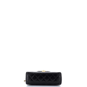 Chanel Kelly Top Handle Shopping Bag Quilted Shiny Aged Calfskin Mini