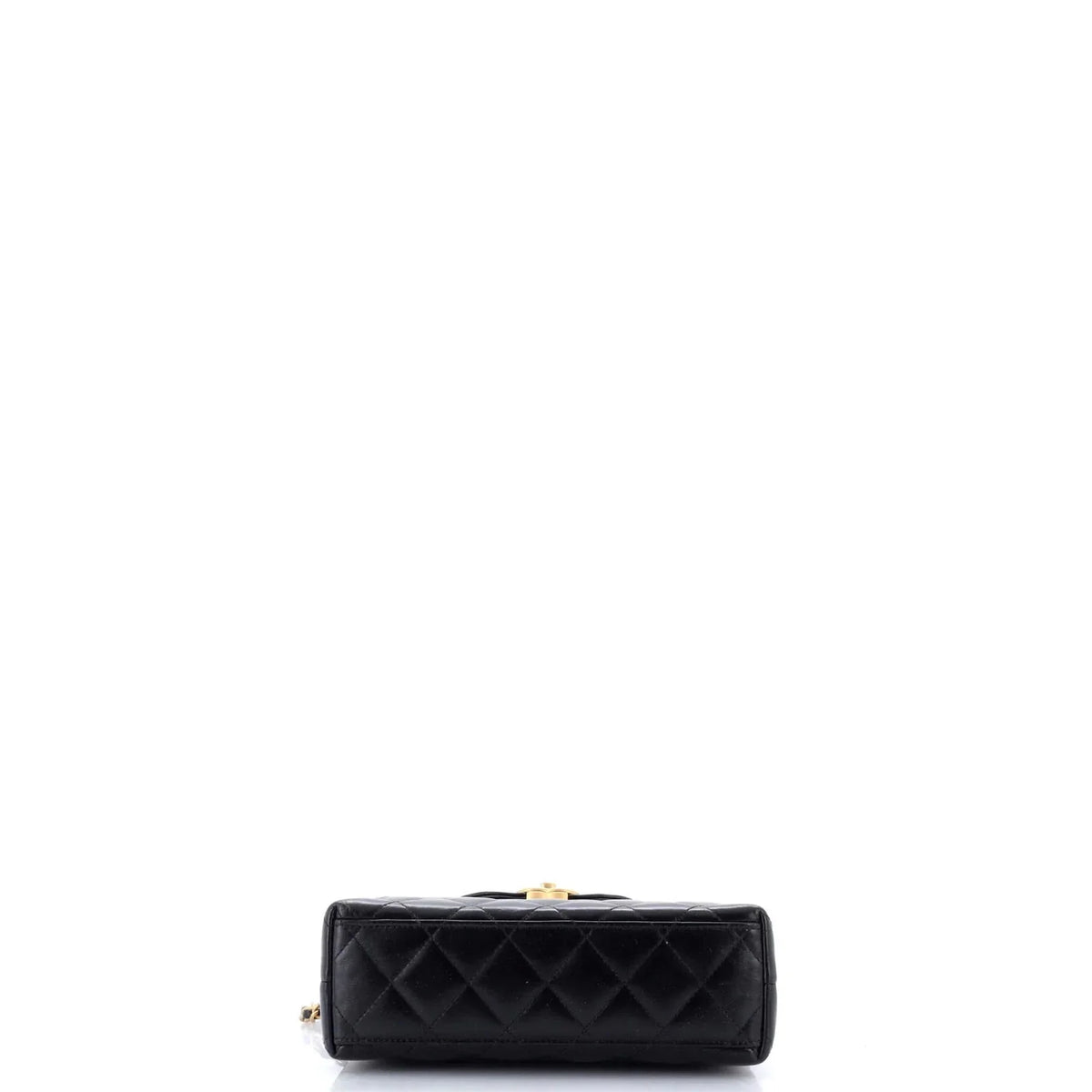 Chanel Kelly Top Handle Shopping Bag Quilted Shiny Aged Calfskin Mini
