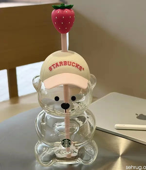 Starbucks Bearista Bear Cup Tumbler Strawberry Topper