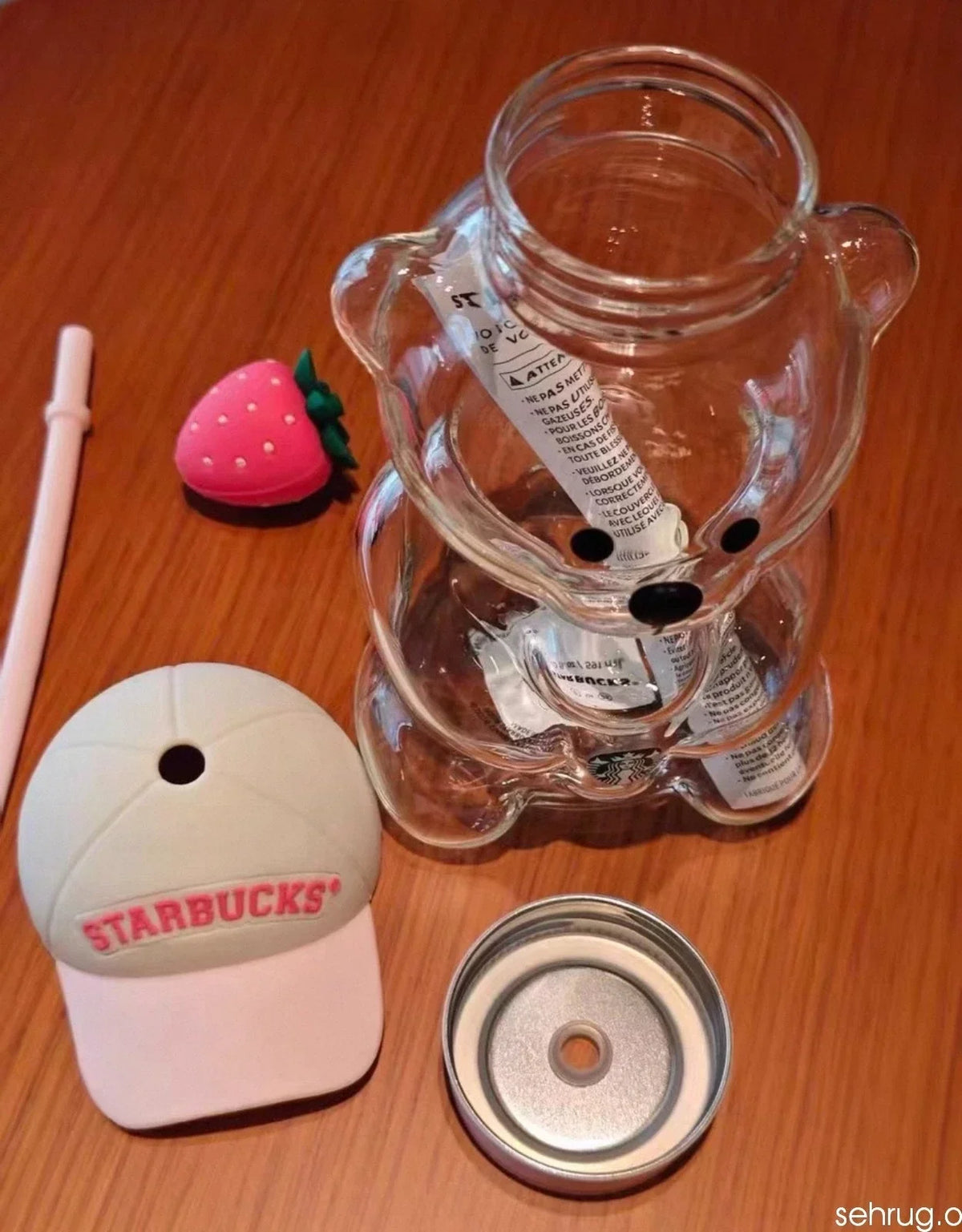 Starbucks Bearista Bear Cup Tumbler Strawberry Topper