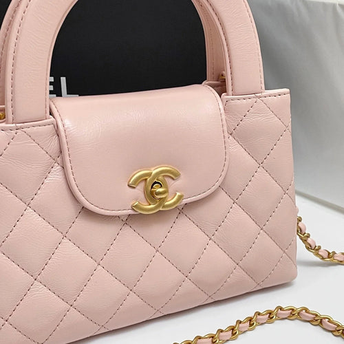 CHANEL Kelly Mini Shopping Bag Shiny Calfskin Pink 23K