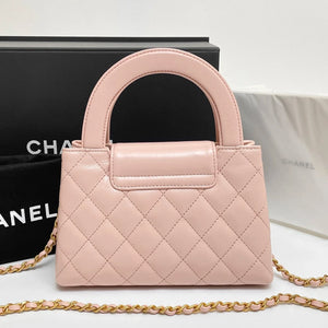 CHANEL Kelly Mini Shopping Bag Shiny Calfskin Pink 23K