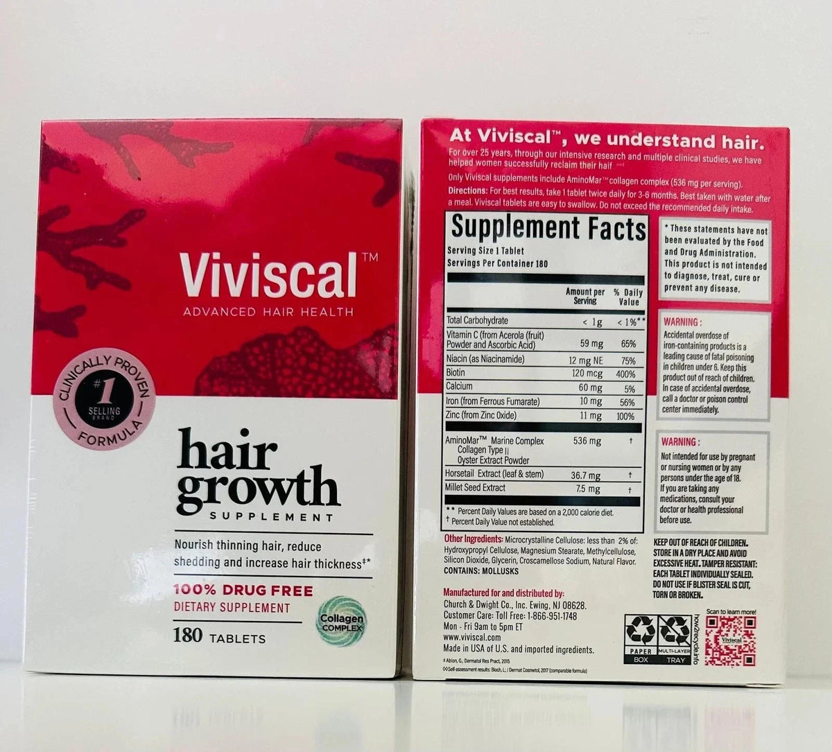 Viviscal Maximum Strength Hair Growth Supplement 180 Tablets