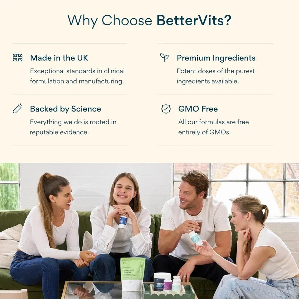 Bettervits Omega 3 Fish Oil High Strength Supplement 1000mg