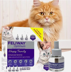 FELIWAY Optimum 30 Day Cat Calming Diffuser Refill 3 Pack 48ml