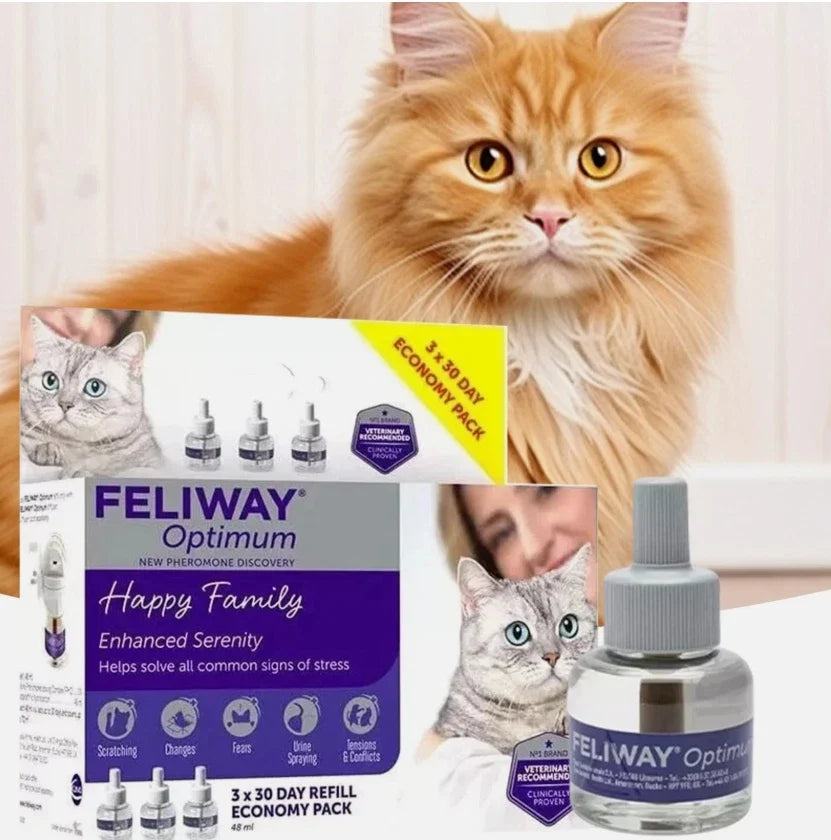 FELIWAY Optimum 30 Day Cat Calming Diffuser Refill 3 Pack 48ml