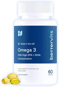 Bettervits Omega 3 Fish Oil High Strength Supplement 1000mg